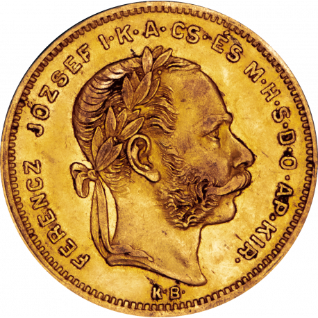 20 francs - 8 forint François-Joseph Ier 1877 n°2