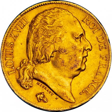 Restauration - 20 Francs Or Louis XVIII 1819 Perpignan