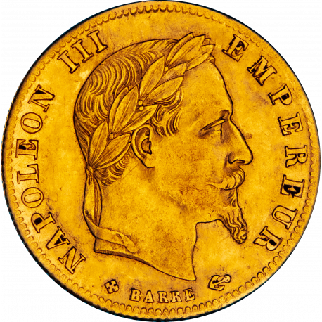 Second Empire - 5 francs Napoléon Empereur tête laurée 1868 BB